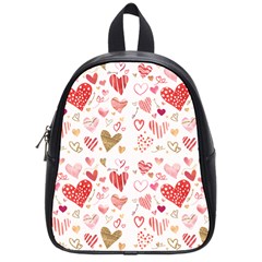 Beautiful Hearts Pattern Cute Cakes Valentine School Bag (small) by designsbymallika