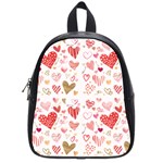 Beautiful Hearts Pattern Cute Cakes Valentine School Bag (Small) Front