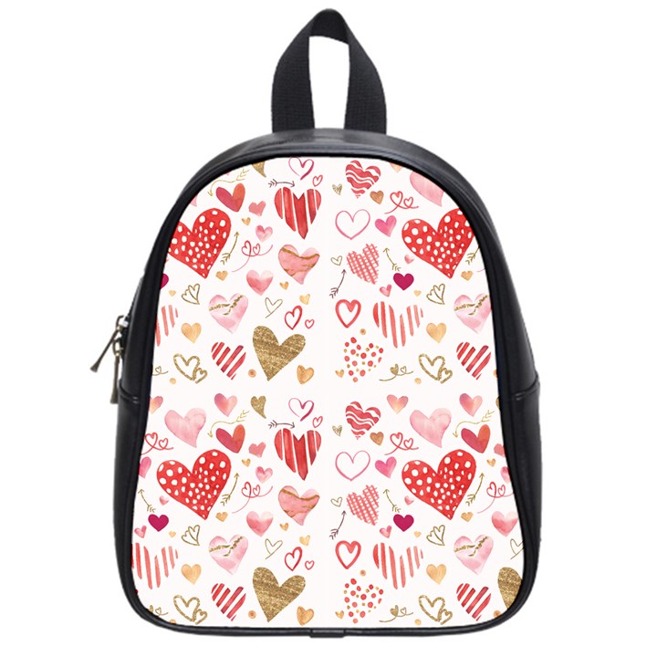 Beautiful Hearts Pattern Cute Cakes Valentine School Bag (Small)