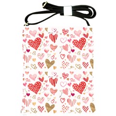 Beautiful Hearts Pattern Cute Cakes Valentine Shoulder Sling Bag by designsbymallika