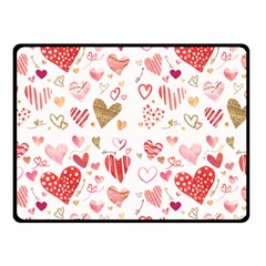 Beautiful Hearts Pattern Cute Cakes Valentine Fleece Blanket (small) by designsbymallika