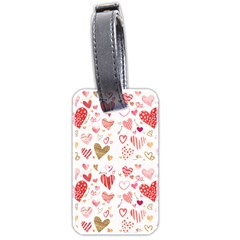 Beautiful Hearts Pattern Cute Cakes Valentine Luggage Tag (two Sides) by designsbymallika