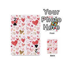 Beautiful Hearts Pattern Cute Cakes Valentine Playing Cards 54 Designs (mini) by designsbymallika