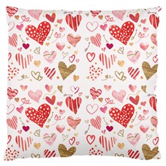 Beautiful Hearts Pattern Cute Cakes Valentine Large Cushion Case (two Sides) by designsbymallika