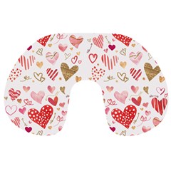 Beautiful Hearts Pattern Cute Cakes Valentine Travel Neck Pillow