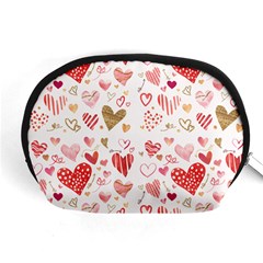 Beautiful Hearts Pattern Cute Cakes Valentine Accessory Pouch (medium) by designsbymallika