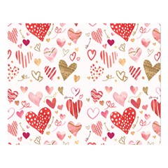 Beautiful Hearts Pattern Cute Cakes Valentine Double Sided Flano Blanket (large)  by designsbymallika