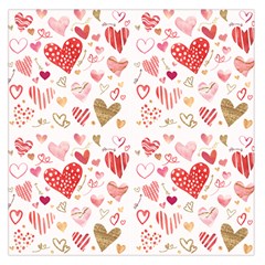 Beautiful Hearts Pattern Cute Cakes Valentine Large Satin Scarf (square) by designsbymallika