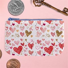 Beautiful Hearts Pattern Cute Cakes Valentine Large Coin Purse by designsbymallika