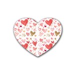 Beautiful Hearts Pattern Rubber Coaster (Heart)  Front