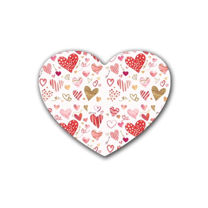 Beautiful Hearts Pattern Rubber Coaster (Heart) 