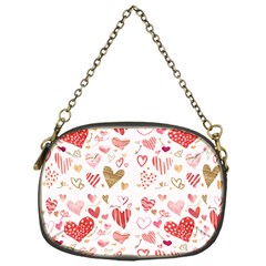 Beautiful Hearts Pattern Chain Purse (one Side) by designsbymallika