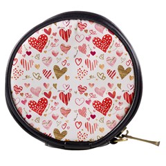 Beautiful Hearts Pattern Mini Makeup Bag by designsbymallika