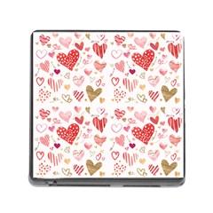 Beautiful Hearts Pattern Memory Card Reader (square 5 Slot) by designsbymallika