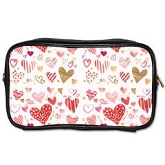 Beautiful Hearts Pattern Toiletries Bag (one Side) by designsbymallika