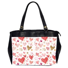 Beautiful Hearts Pattern Oversize Office Handbag (2 Sides) by designsbymallika