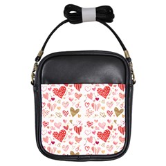 Beautiful Hearts Pattern Girls Sling Bag by designsbymallika