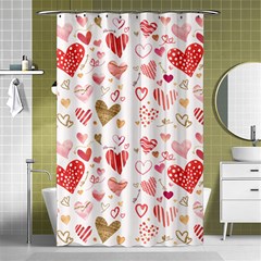 Beautiful Hearts Pattern Shower Curtain 48  X 72  (small)  by designsbymallika