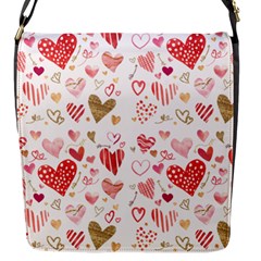 Beautiful Hearts Pattern Flap Closure Messenger Bag (s)