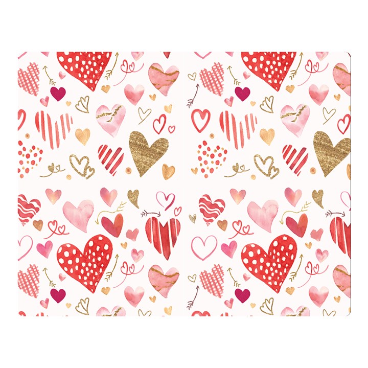 Beautiful Hearts Pattern Double Sided Flano Blanket (Large) 