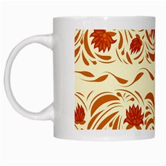 Ornamental Flowers White Mugs by Eskimos