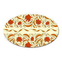 Ornamental Flowers Oval Magnet by Eskimos