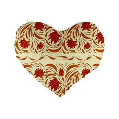 Ornamental Flowers Standard 16  Premium Heart Shape Cushions by Eskimos