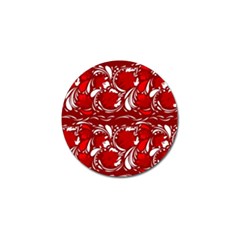 Red Ethnic Flowers Golf Ball Marker (10 Pack) by Eskimos