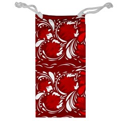 Red Ethnic Flowers Jewelry Bag by Eskimos