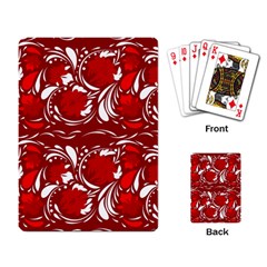 Red Ethnic Flowers Playing Cards Single Design (rectangle) by Eskimos