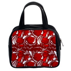 Red Ethnic Flowers Classic Handbag (two Sides) by Eskimos