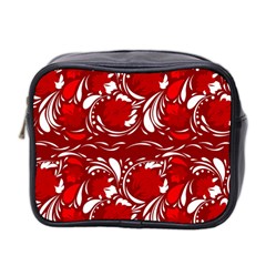 Red Ethnic Flowers Mini Toiletries Bag (two Sides) by Eskimos