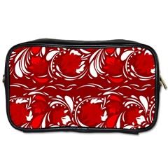 Red Ethnic Flowers Toiletries Bag (two Sides) by Eskimos