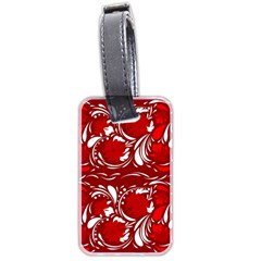 Red Ethnic Flowers Luggage Tag (two Sides) by Eskimos