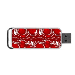 Red Ethnic Flowers Portable Usb Flash (one Side) by Eskimos