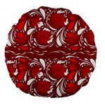 Red ethnic flowers Large 18  Premium Round Cushions Back