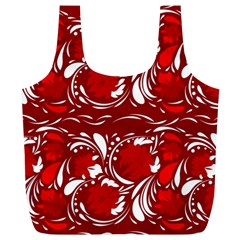 Red Ethnic Flowers Full Print Recycle Bag (xl) by Eskimos