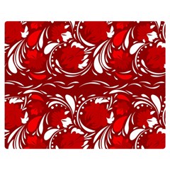 Red Ethnic Flowers Double Sided Flano Blanket (medium)  by Eskimos