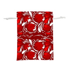 Red Ethnic Flowers Lightweight Drawstring Pouch (m) by Eskimos