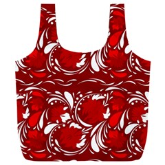 Red Ethnic Flowers Full Print Recycle Bag (xxl) by Eskimos