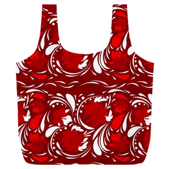 Red ethnic flowers Full Print Recycle Bag (XXXL)