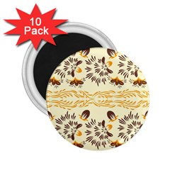 Decorative Flowers 2 25  Magnets (10 Pack)  by Eskimos