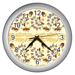 Decorative Flowers Wall Clock (silver) by Eskimos