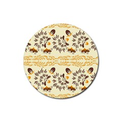 Decorative Flowers Rubber Round Coaster (4 Pack)  by Eskimos