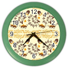 Decorative Flowers Color Wall Clock by Eskimos