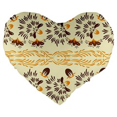 Decorative Flowers Large 19  Premium Heart Shape Cushions by Eskimos