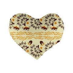 Decorative Flowers Standard 16  Premium Flano Heart Shape Cushions by Eskimos