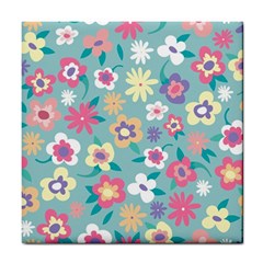 Floral Pattern Tile Coaster by ExtraAwesomeSauce