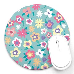 Floral Pattern Round Mousepads by ExtraAwesomeSauce