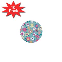 Floral Pattern 1  Mini Buttons (10 Pack)  by ExtraAwesomeSauce